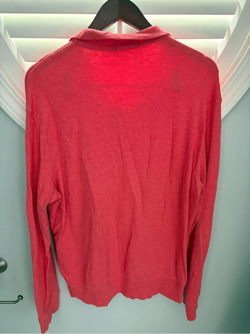Polo Ralph Lauren salmon Cotton Quarter-Zip Sweater size large